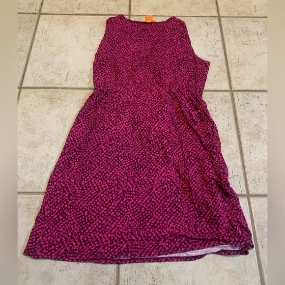 Joe Fresh Pink & Purple Patterned Sleeveless Wrap Dress - Size M - Picture 5 of 6